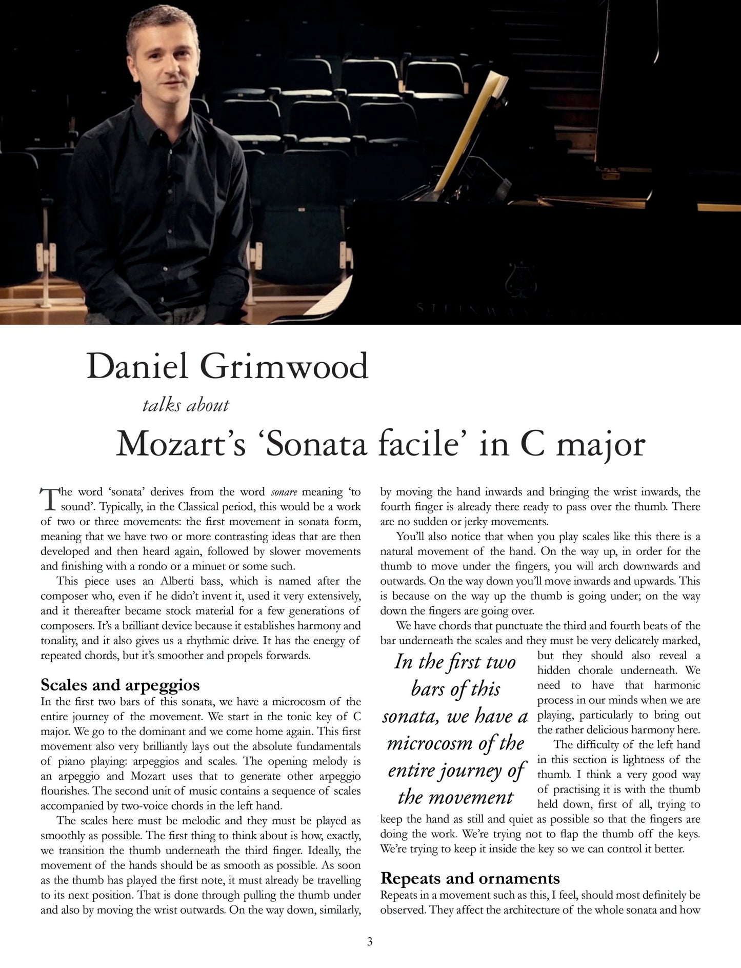 More Than The Score: Mozart: Sonata Facile in C major (Piano Solo) Book