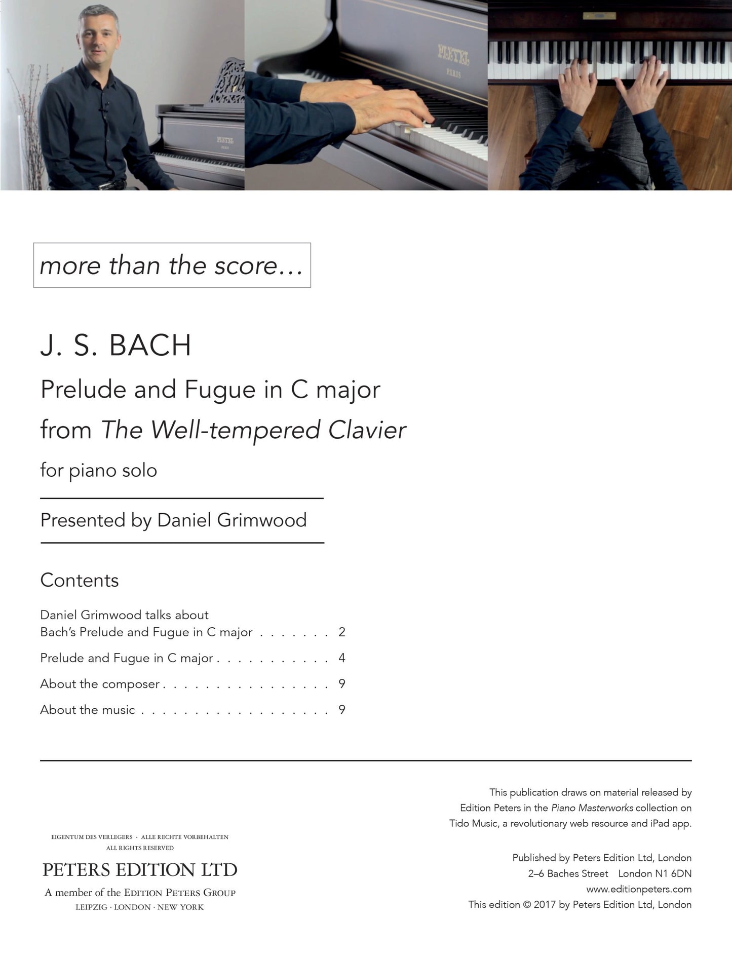 More Than The Score: Bach: Prelude & Fugue in C Major (Piano Solo) Book