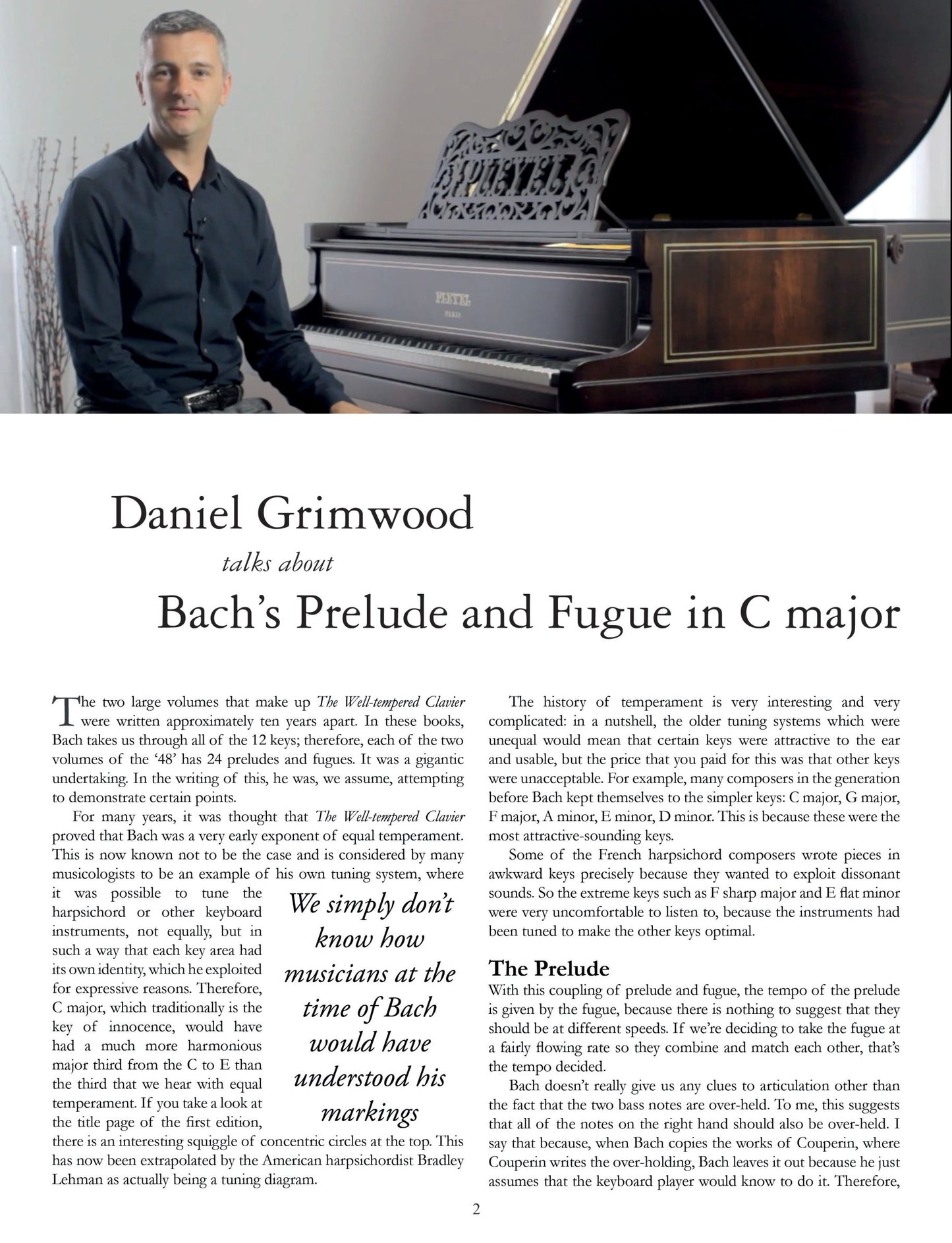 More Than The Score: Bach: Prelude & Fugue in C Major (Piano Solo) Book