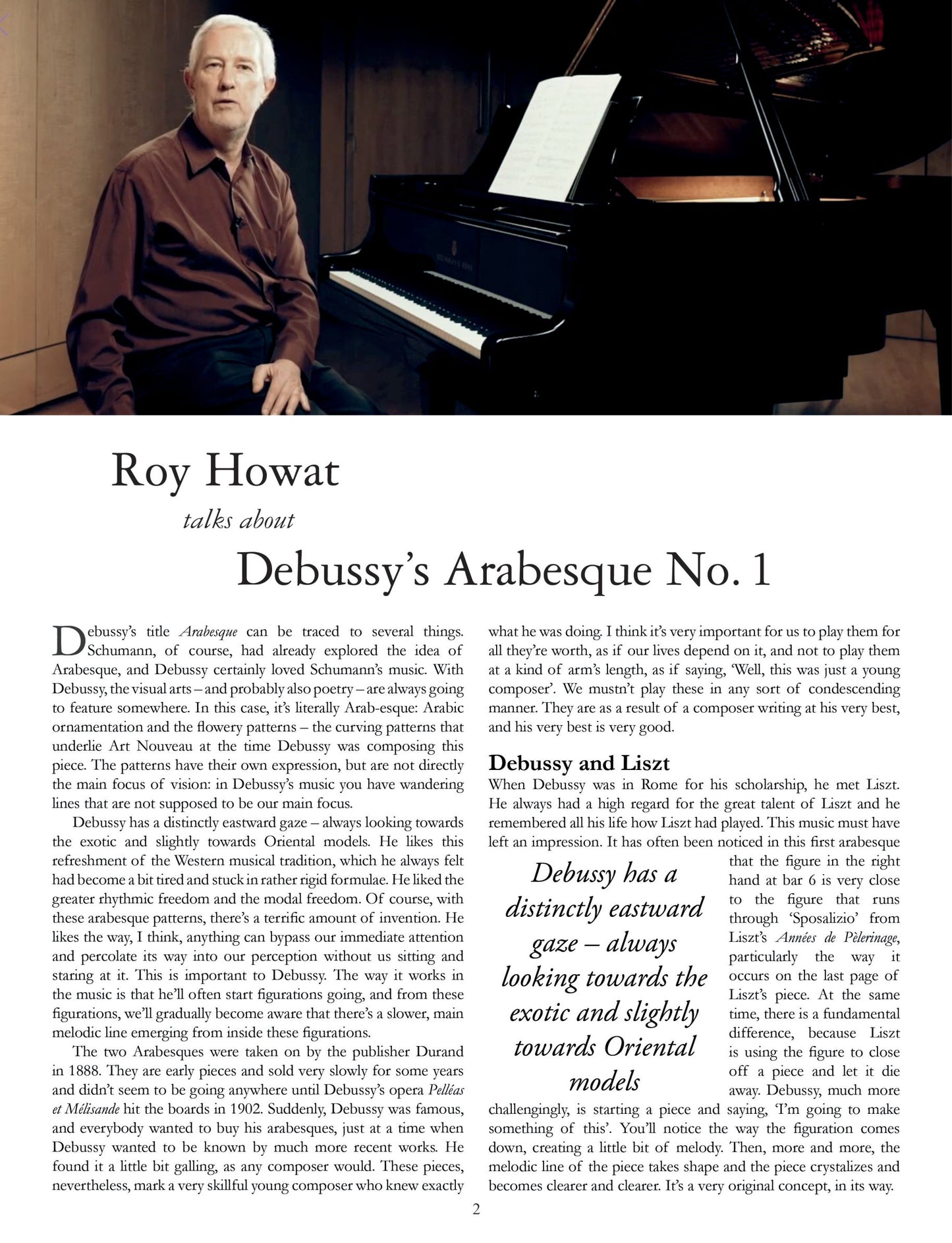 More Than The Score: Debussy- Arabeque No. 1 (Piano Solo) Book