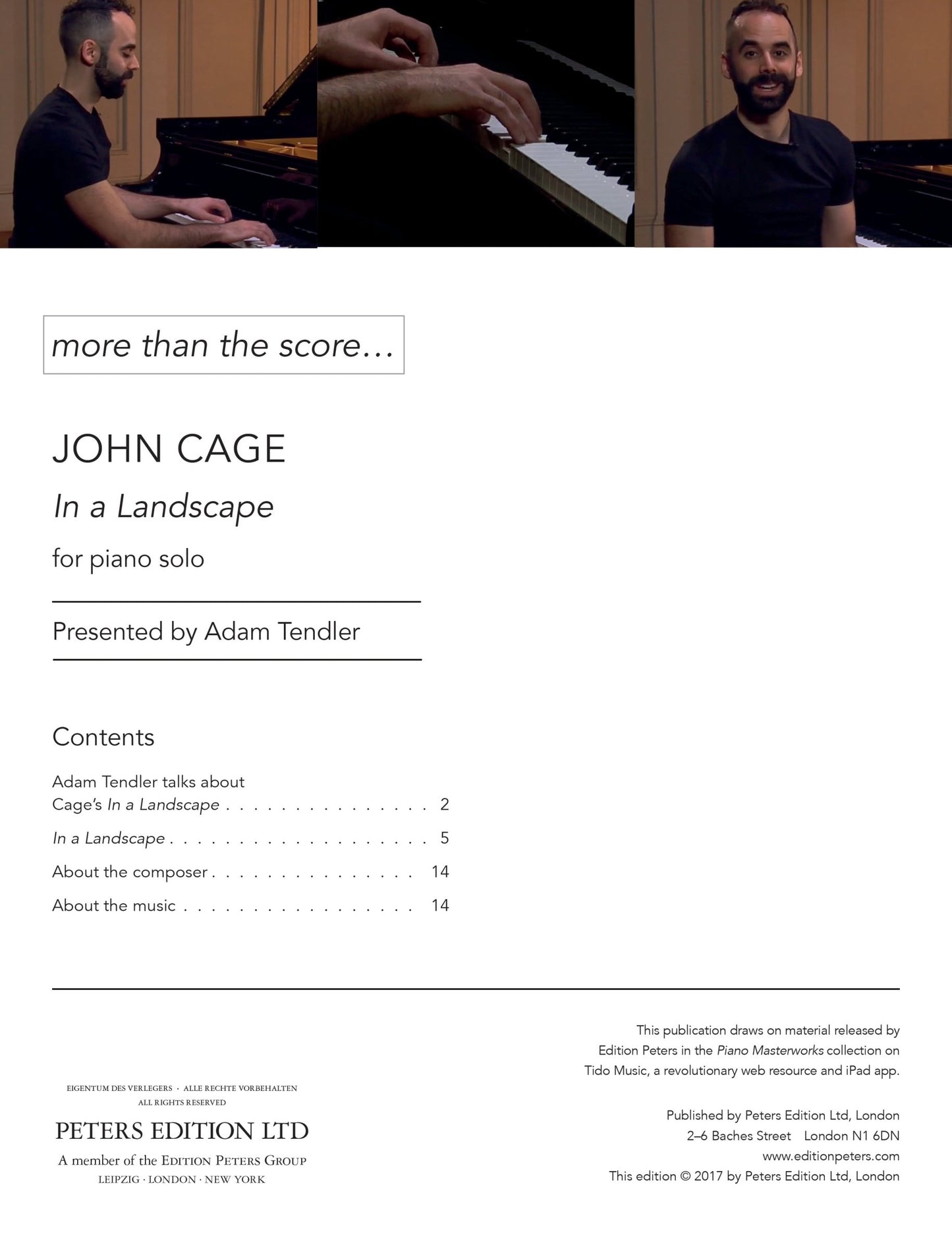 More Than The Score: John Cage - In a Landscape (Piano Solo) Book