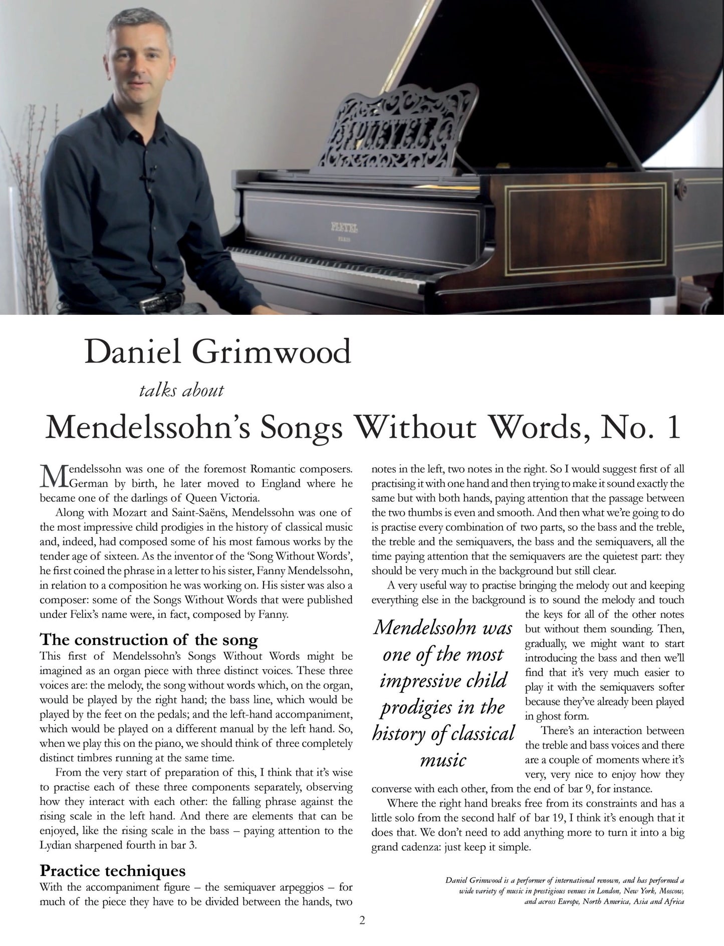 More Than The Score: Mendelssohn - Songs Without Words No. 1 (Piano Solo) Book