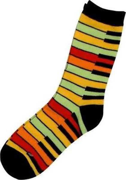 Womens Colourful Piano Key Socks Giftware