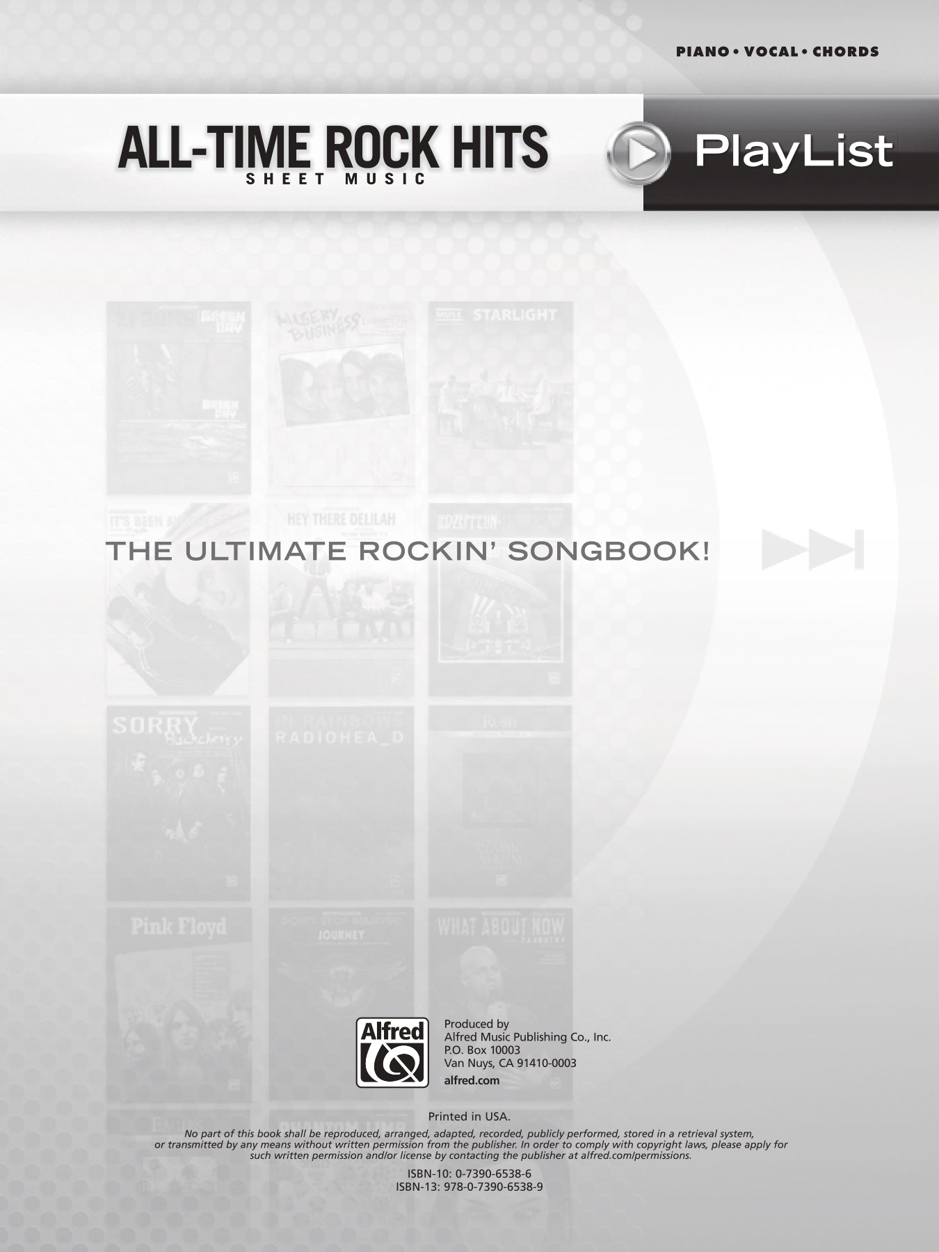 All Time Rock Hits Sheet Music Playlist PVG Book