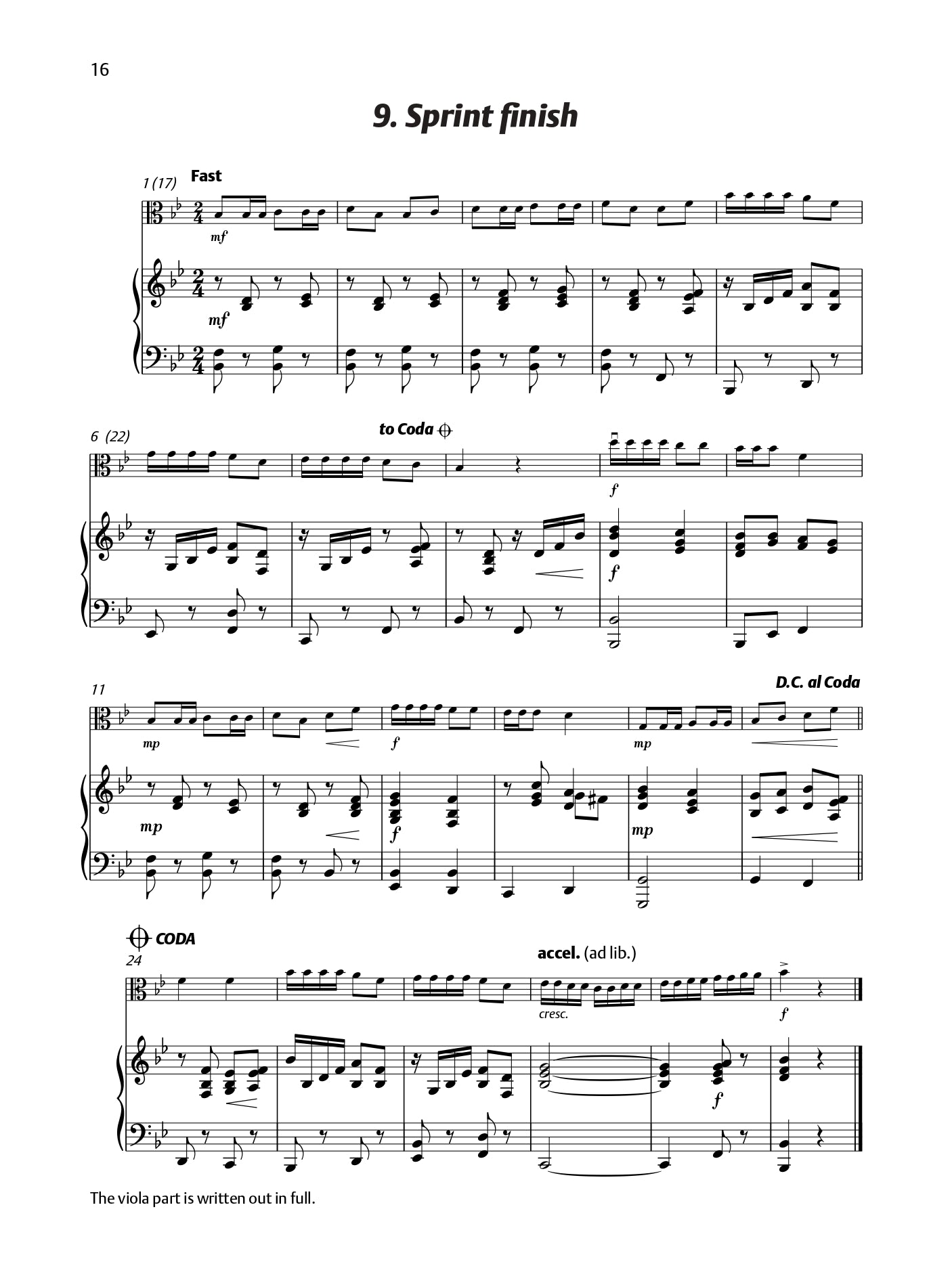 Viola Time Sprinters - Piano Accompaniment Book