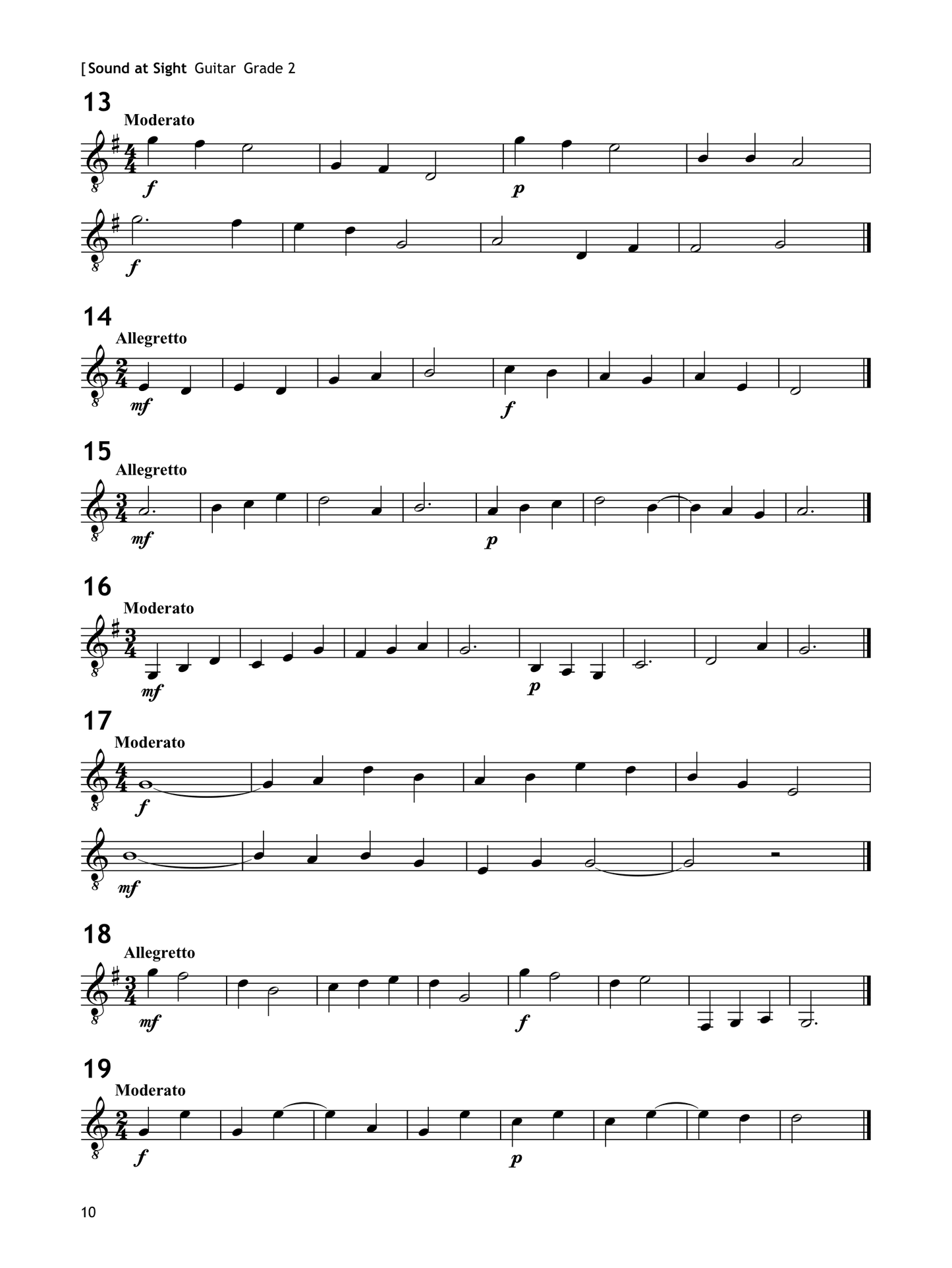 Sound At Sight - Pieces For Guitar Book (Initial-Grade 3)