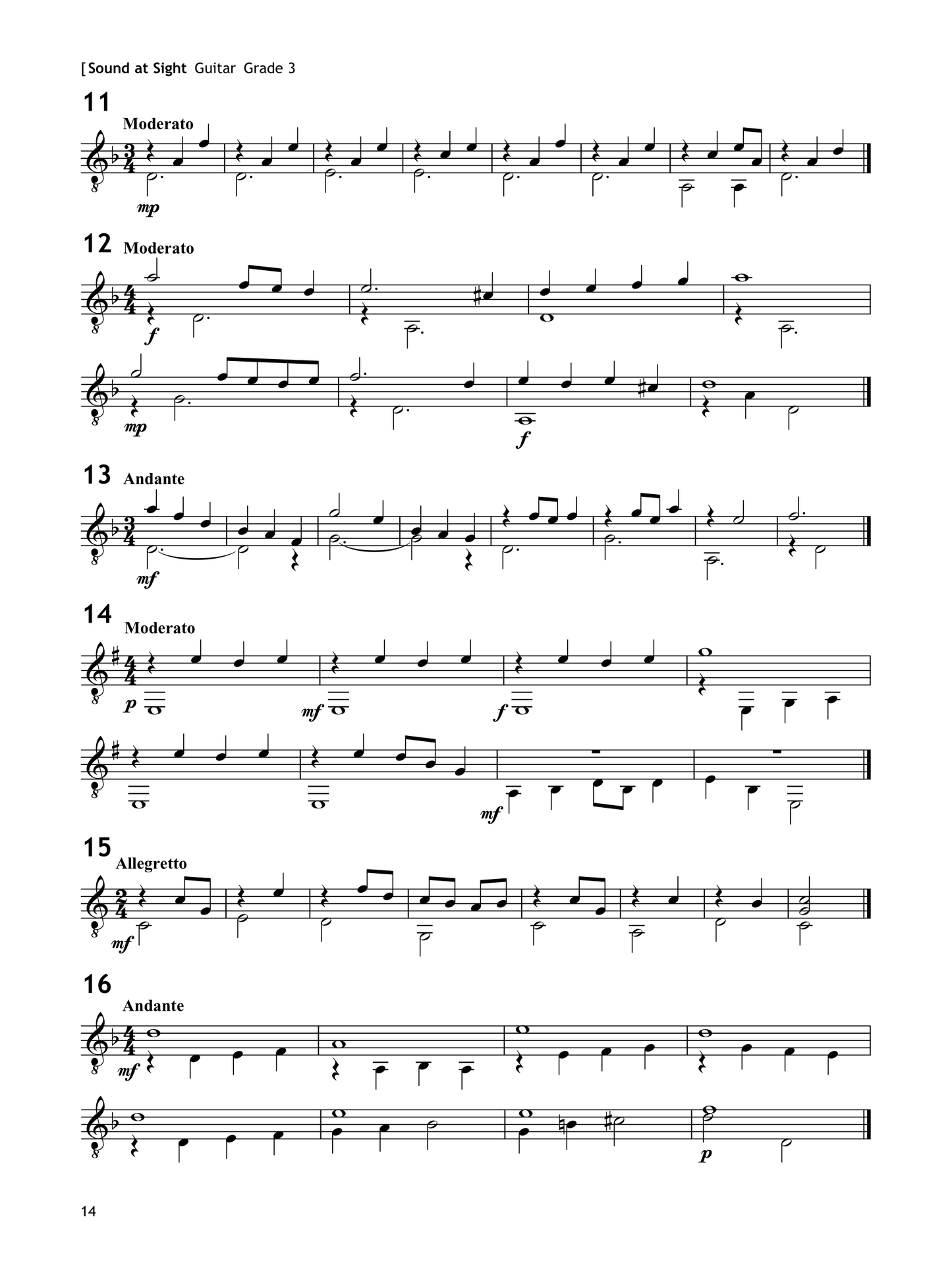 Sound At Sight - Pieces For Guitar Book (Initial-Grade 3)