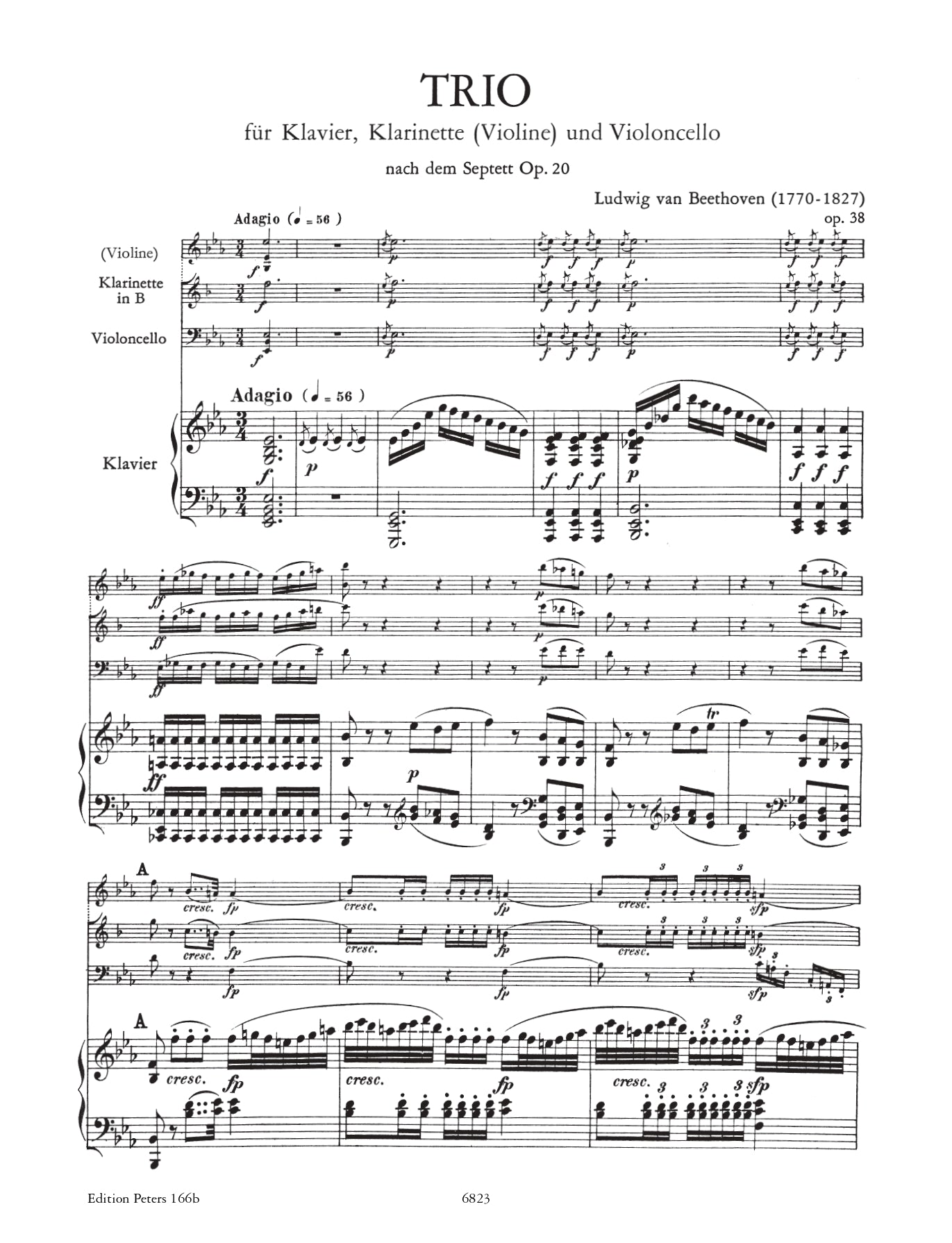 Beethoven - Trios for Violin (or Clarinet), Cello & Piano (Piano Trio) Book