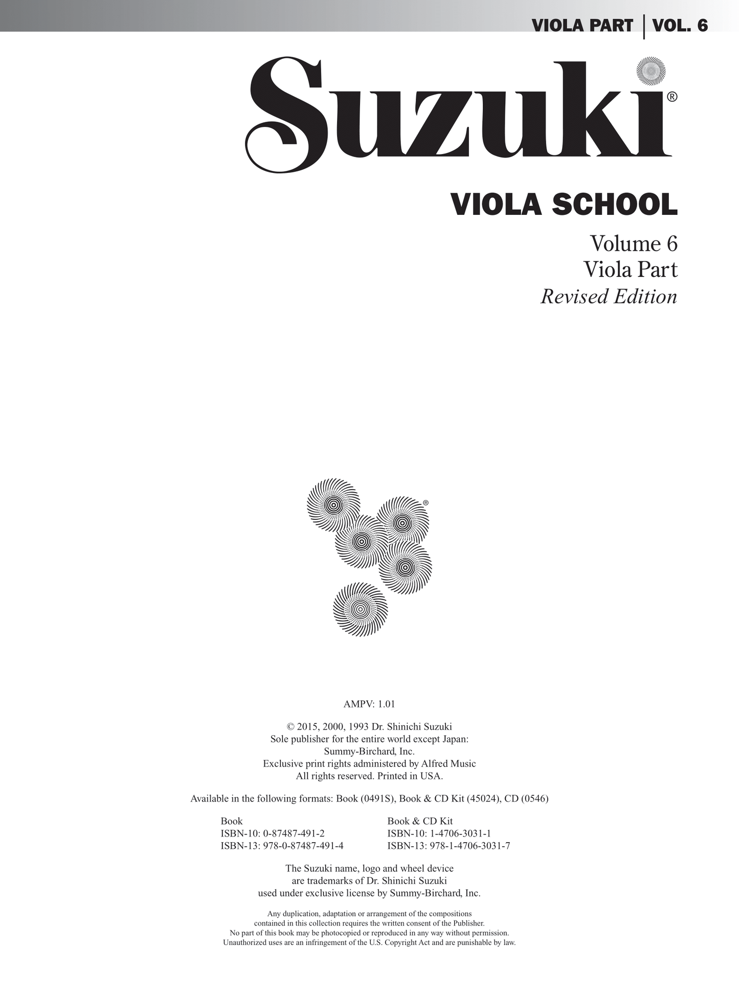 Suzuki Viola School: Viola Part Volume 6 Book/Cd