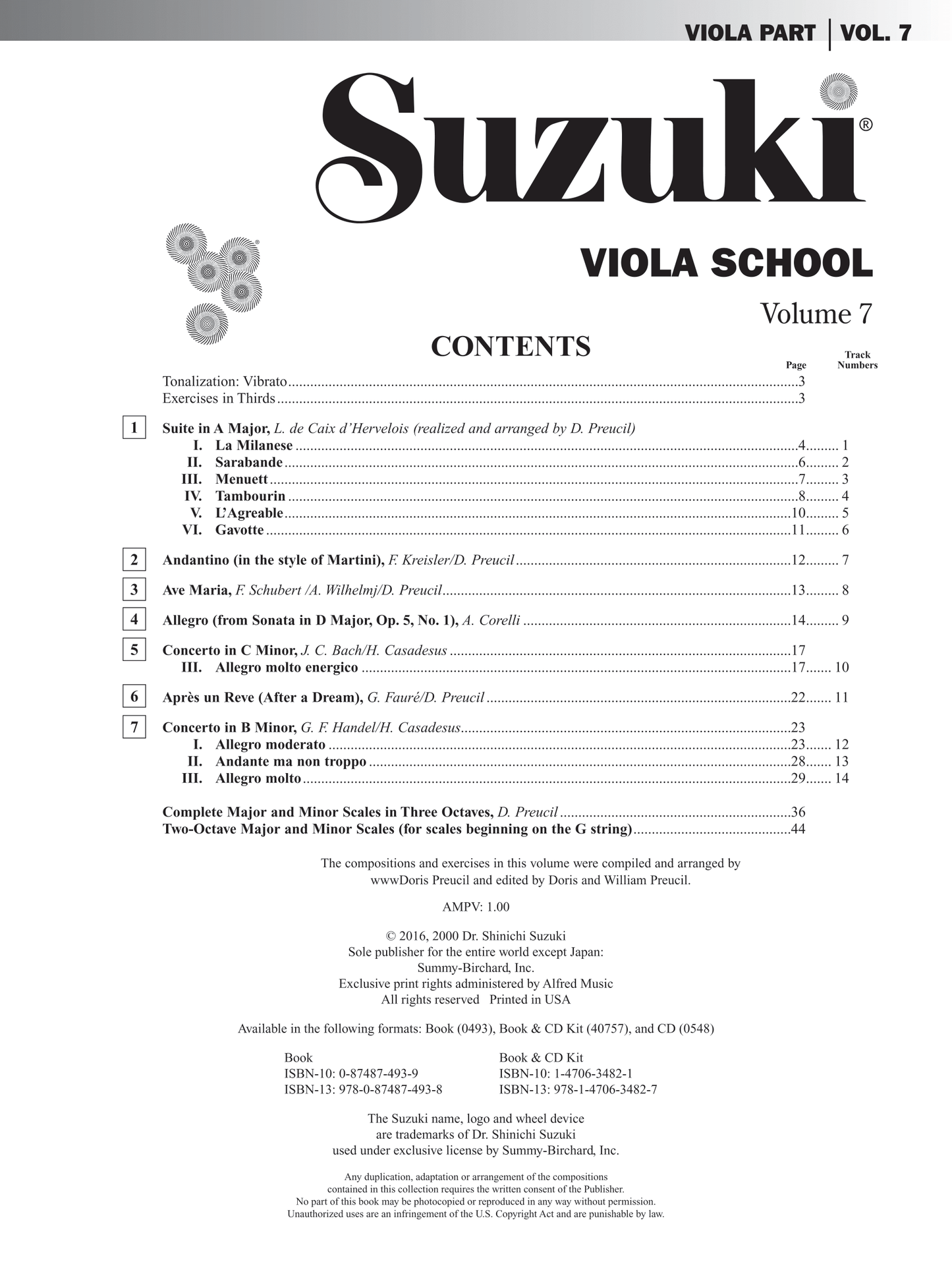 Suzuki Viola School: Viola Part Volume 7 Book/Cd