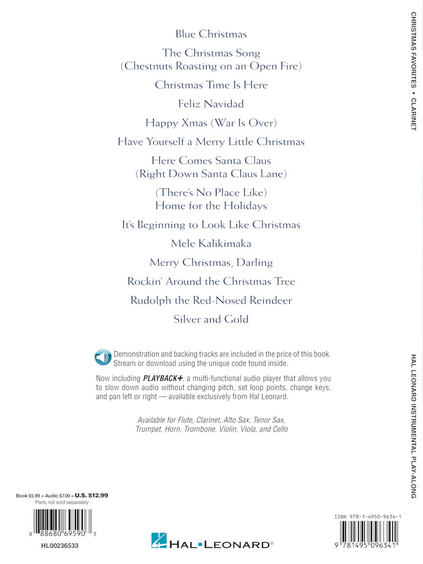 Christmas Favorites For Clarinet Play Along Book/Ola