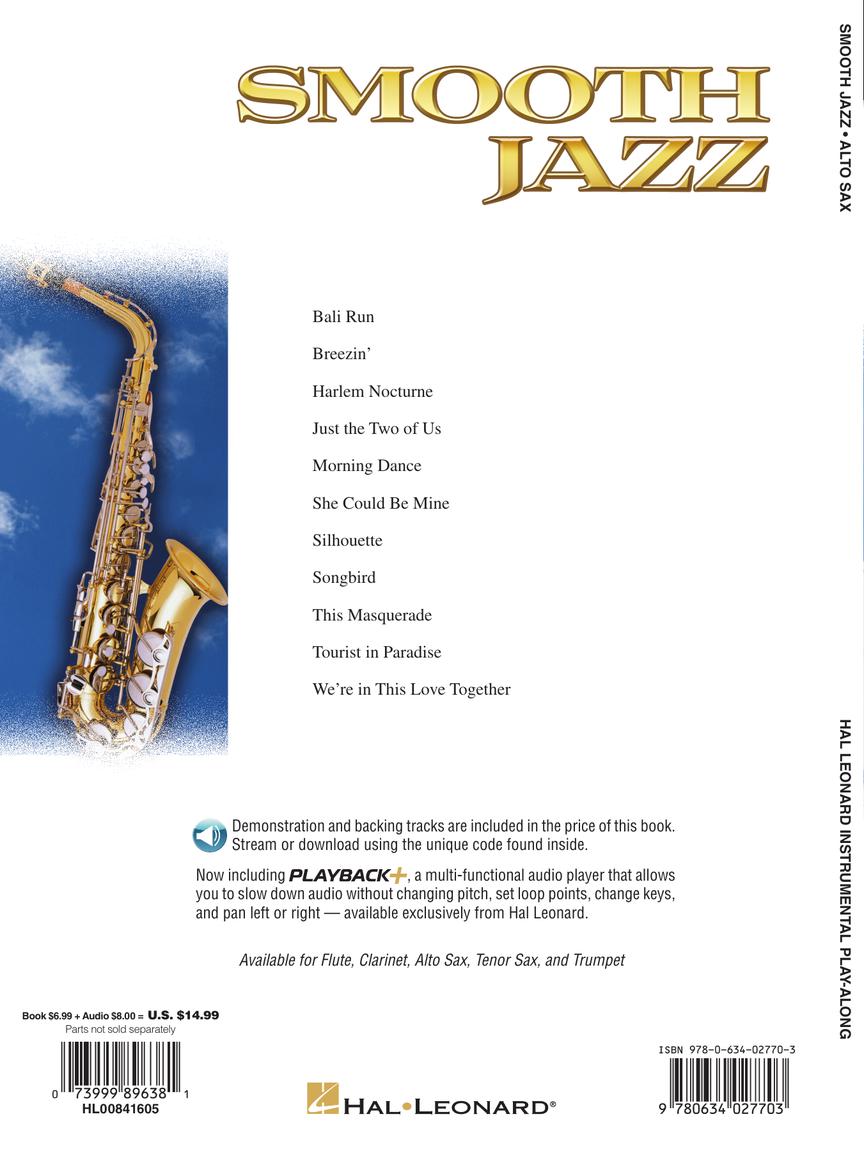 Smooth Jazz For Alto Saxophone Play Along Book/Ola