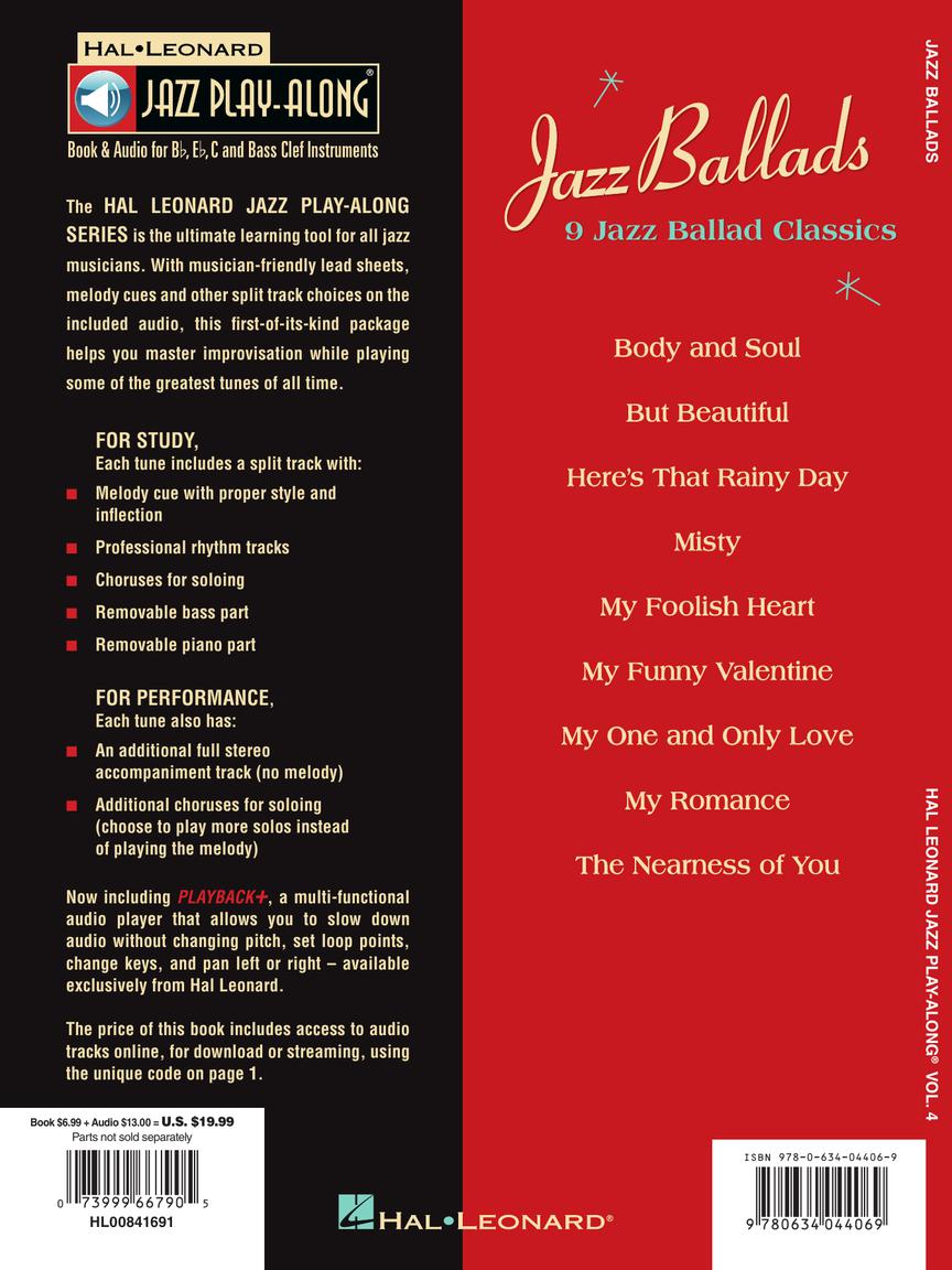 Jazz Ballads - Jazz Play Along Volume 4 Book/Cd