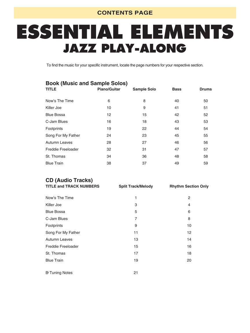 Essential Elements Jazz Standards - Jazz Play Along Rhythm Book/Cd