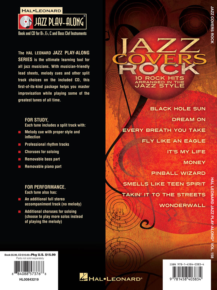 Jazz Covers Rock - Jazz Play Along Volume Book/Cd