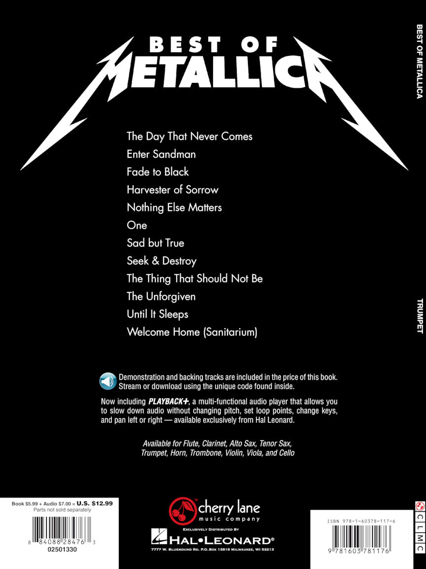 Best Of Metallica For Trumpet Play Along Book/Ola