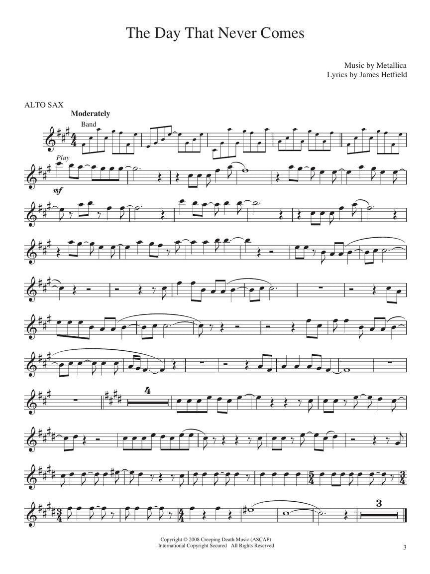 Best Of Metallica For Alto Saxophone Play Along Book/Ola