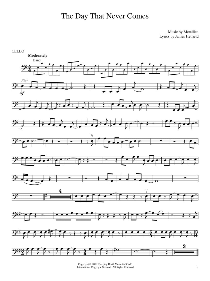 Best Of Metallica For Cello Play Along Book/Ola