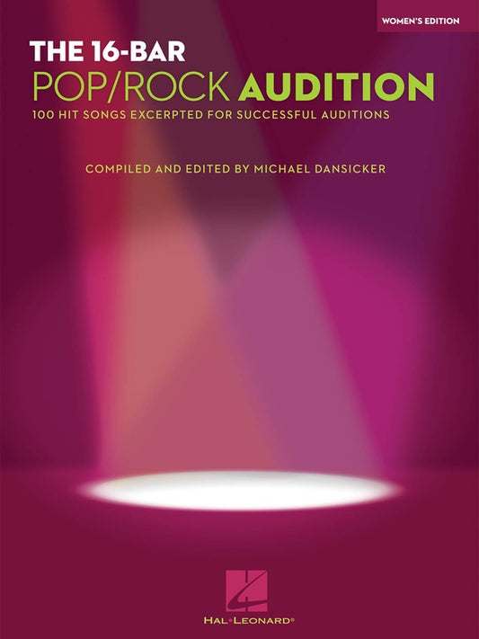 16 Bar Pop Rock Audition Women's Edition Book