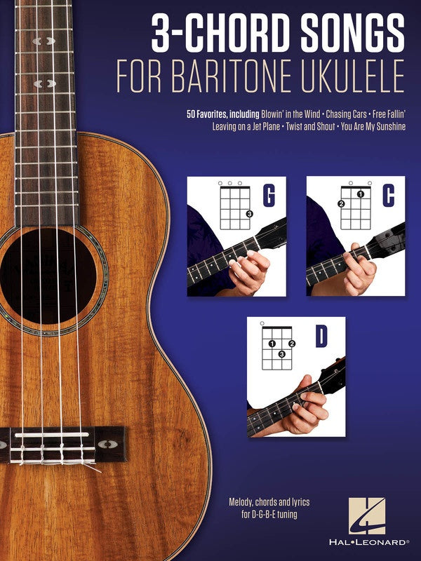 3 Chord Songs For Baritone Ukulele (G-C-D) Book