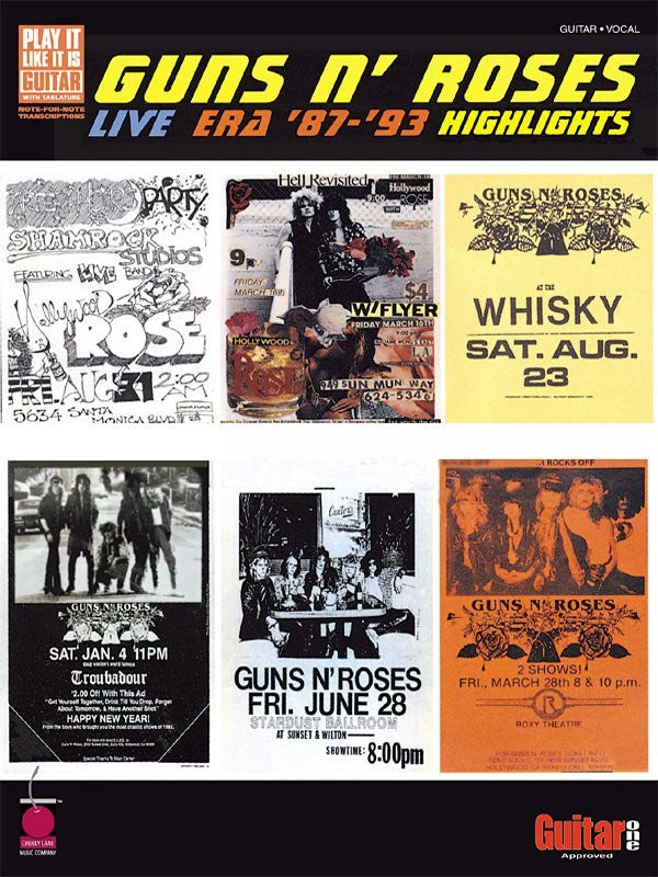 Guns N Roses - Live Era 87-93 Highlights Guitar Tab Book