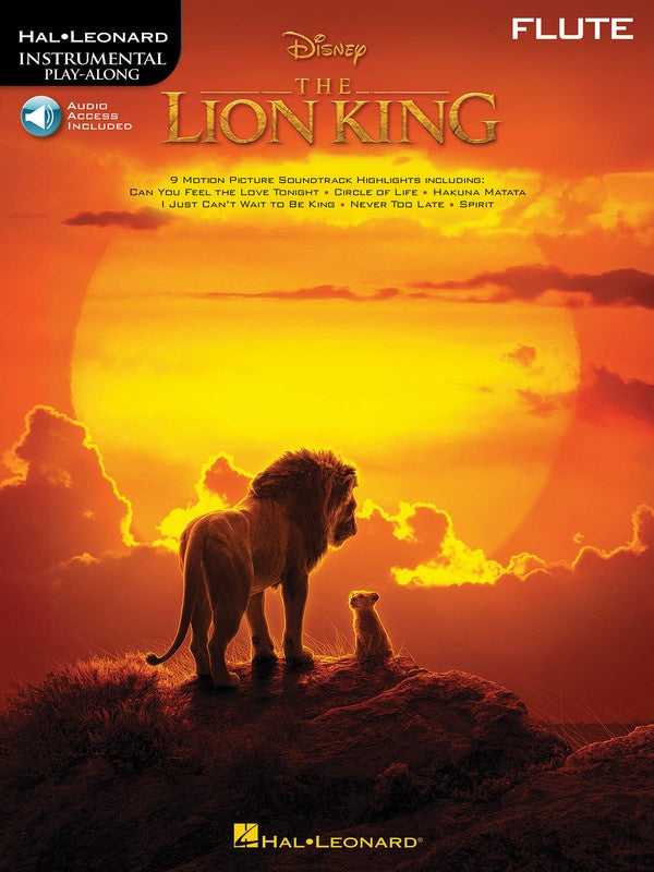 The Lion King For Flute Play Along Book/Ola