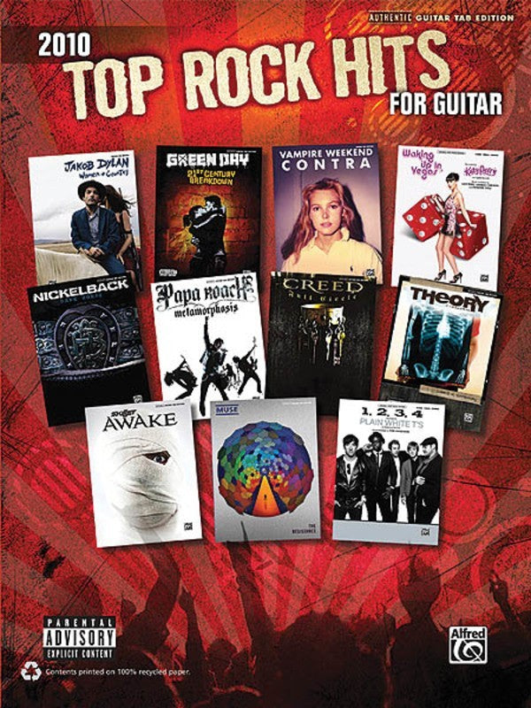 2010 Top Rock Hits Guitar Tab Book