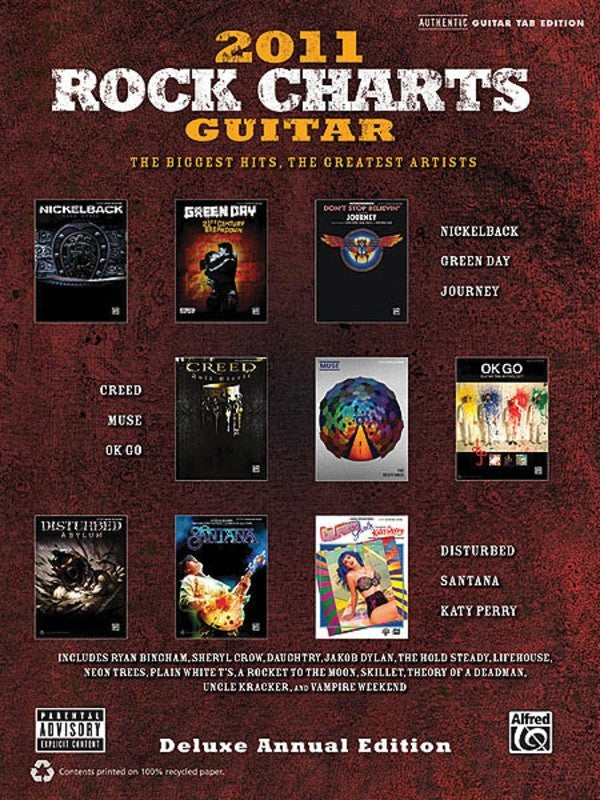 Rock Charts Guitar 2011 Guitar Tab Book