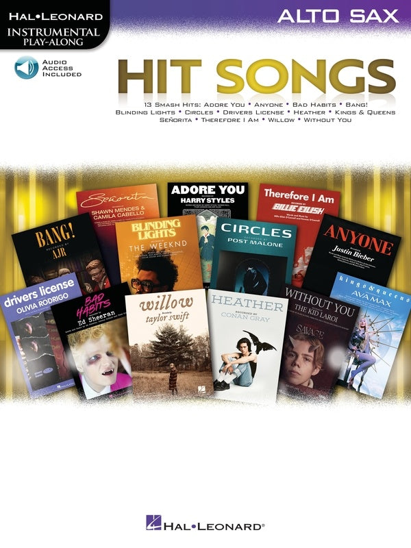 Hit Songs For Alto Saxophone Play Along Book/Ola