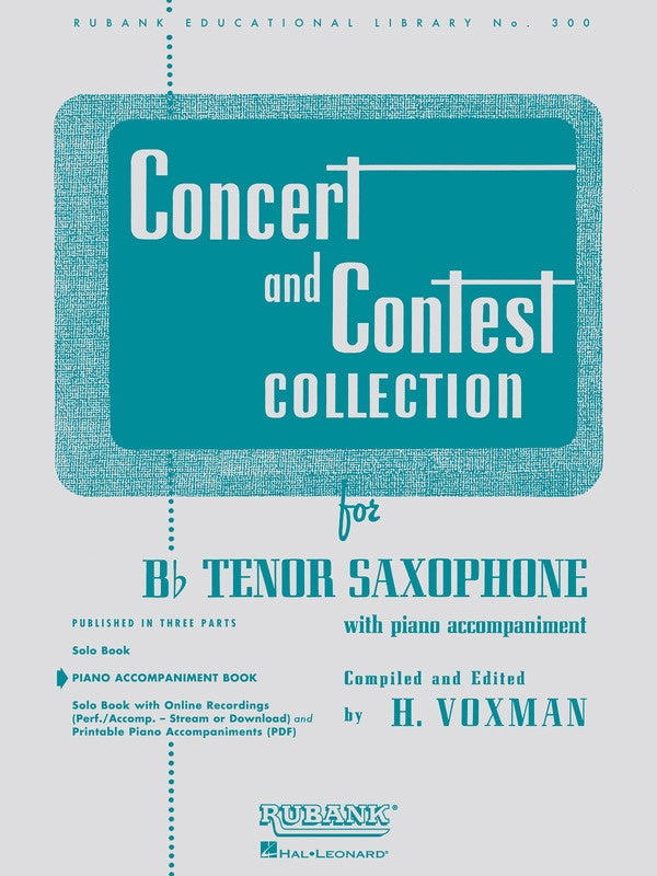 Concert And Contest Tenor Sax Piano Accompaniment