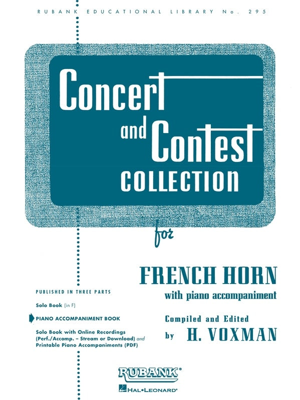 Concert And Contest Collection Horn Piano Accomp