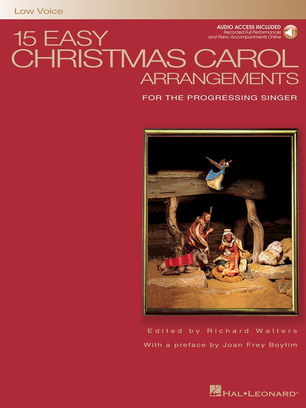 15 Easy Christmas Carol Arrangements Low Book/Cd