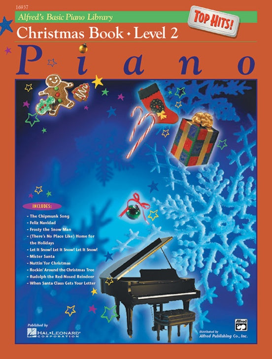 Alfred's Basic Piano Library - Top Hits Christmas Book Level 2