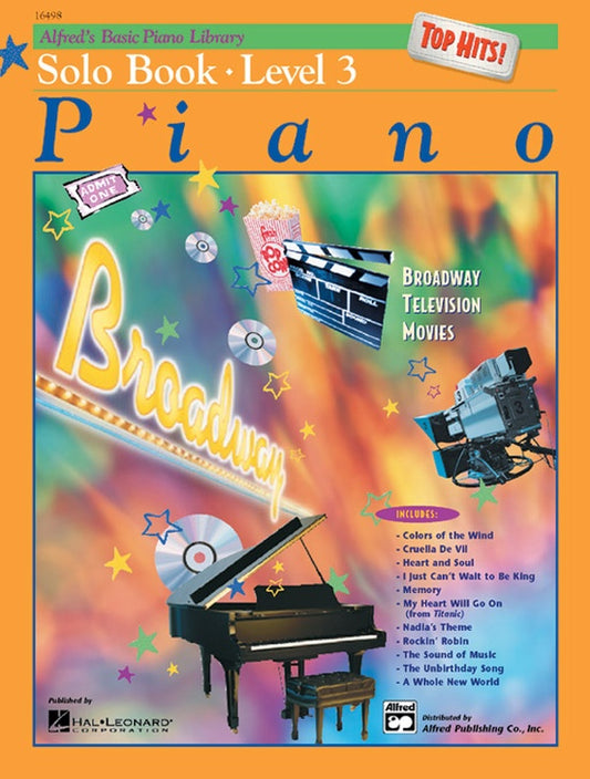 Alfred's Basic Piano Library - Top Hits Solo Book Level 3 (Book and Cd)