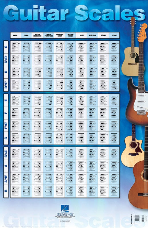 Guitar Scales Poster - Music2u