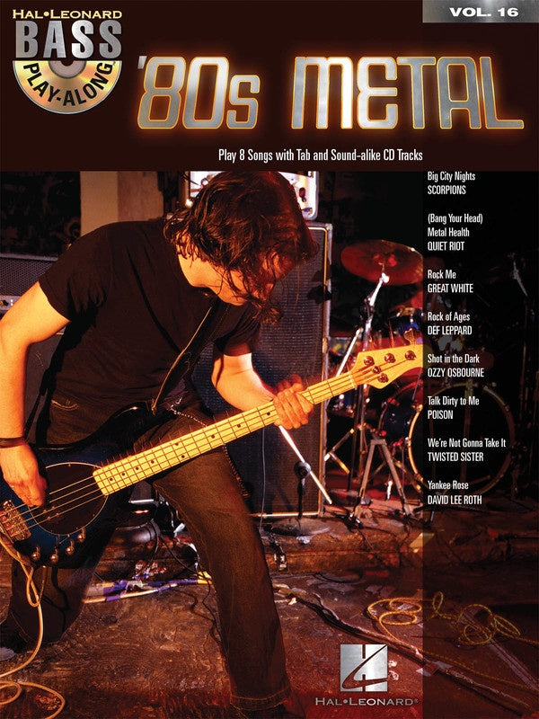 80's Metal Bass Play Along Volume 16 Book/Cd