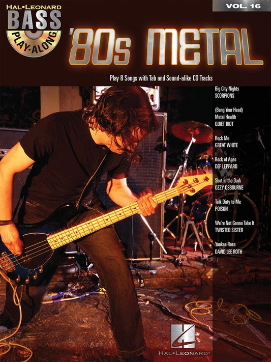 80's Metal Bass Play Along Volume 16 Book/Cd