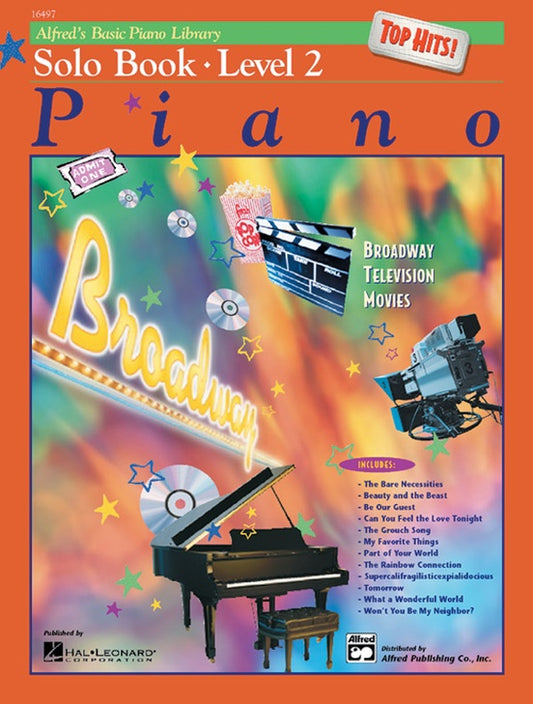 Alfred's Basic Piano Library - Top Hits Solo Book Level 2 (Book and Cd)