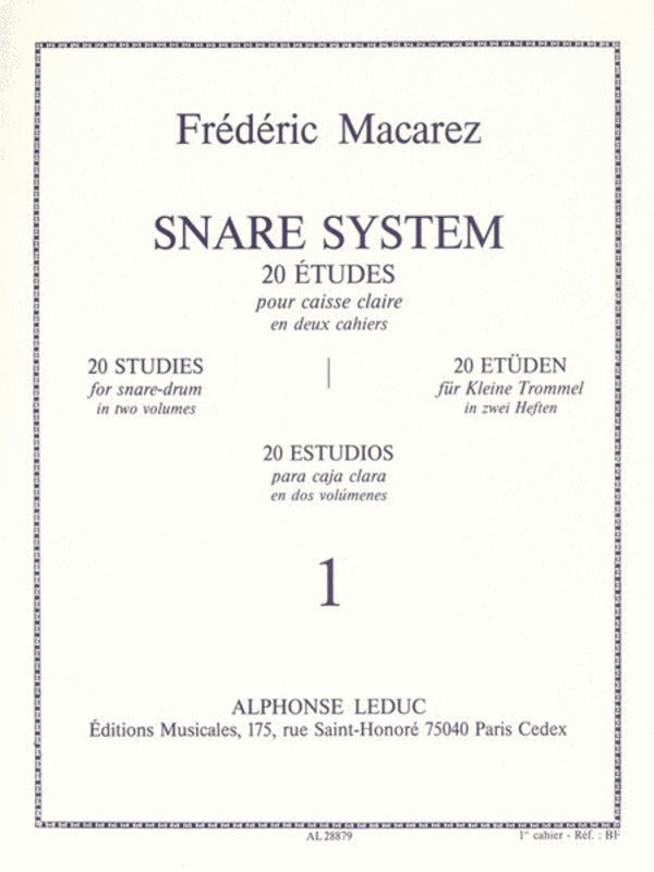 Snare System, 20 Studies for Snare Drum Vol. 1 - Music2u