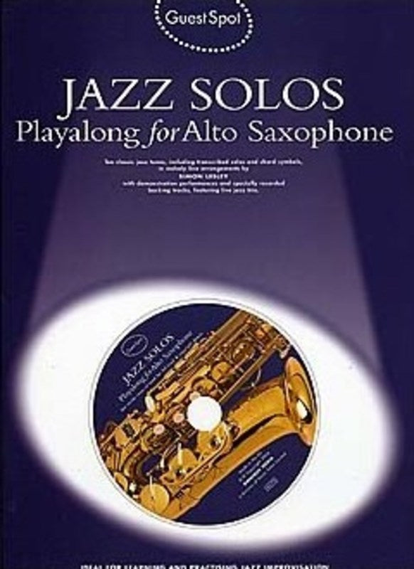 Guest Spot - Jazz Solos Alto Saxophone Play Along Book/Cd – Music2u.com.au