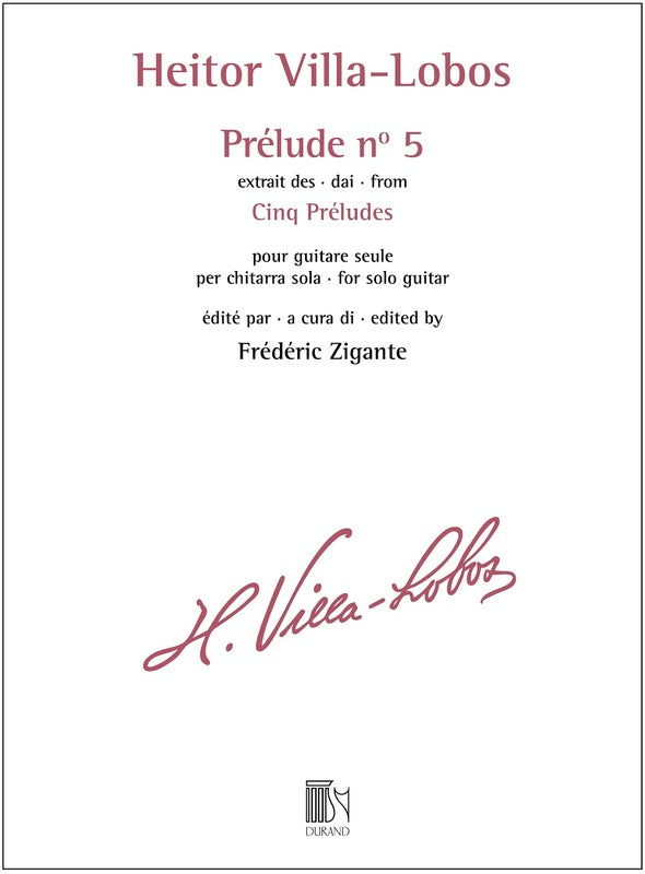 Villa-Lobos - Prelude No 5 For Guitar Solo