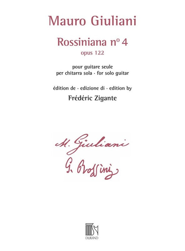 Giuliani - Rossiniana No 4 Op 122 For Solo Guitar