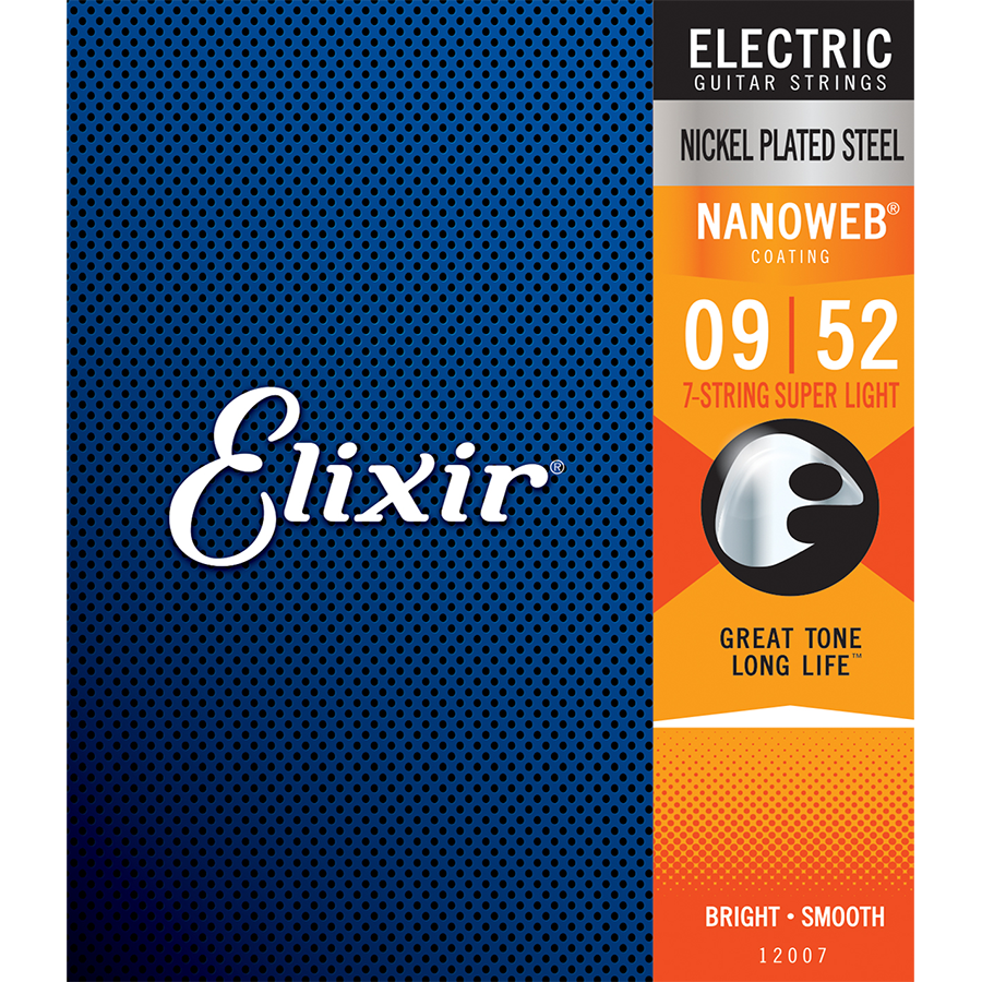 Elixir 12007 Nanoweb 7-String Electric  Super Light 9-52