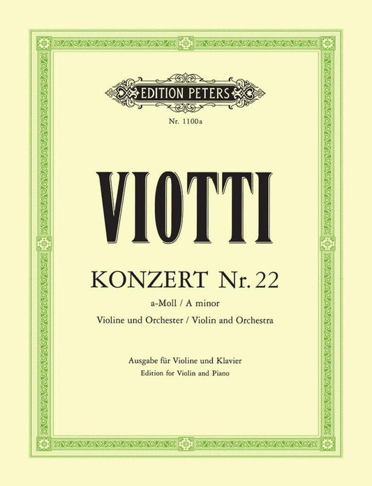 Viotti - Concerto No 22 A Min Violin/Piano