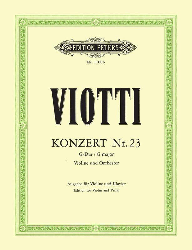 Viotti - Concerto No 23 G Major For Violin/Piano