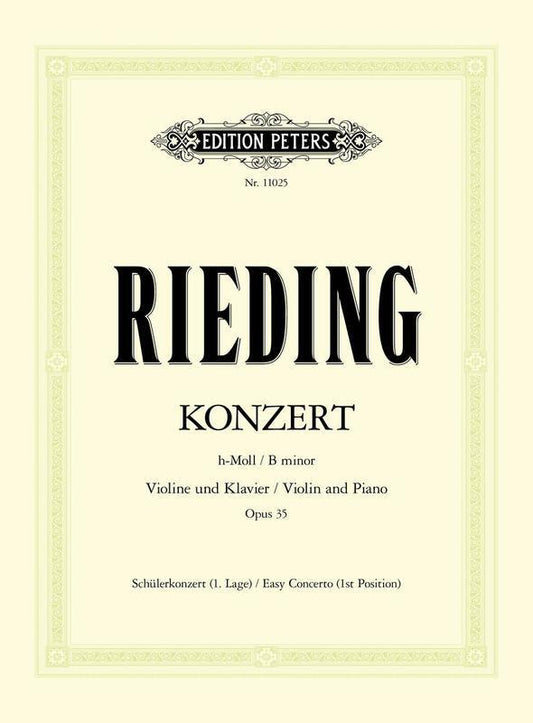 Rieding - Concerto B Min Op 35 Violin/Piano