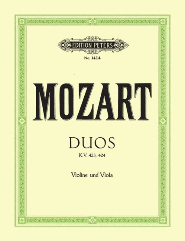 Mozart - 2 Duets 423 G K 424 B Flat Violin/Viola