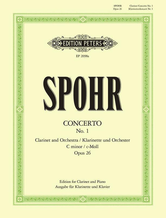 Spohr - Clarinet Concerto No 1 C Minor Op 26 Clarinet/Piano