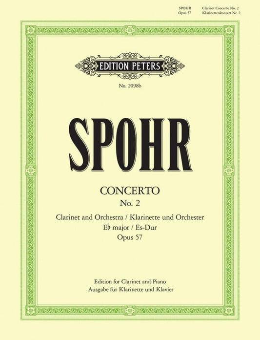 Spohr - Concerto No 2 E Flat Op 57 Clarinet/Piano