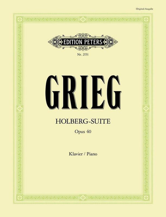 Grieg - Holberg Suite Op 40 For Piano